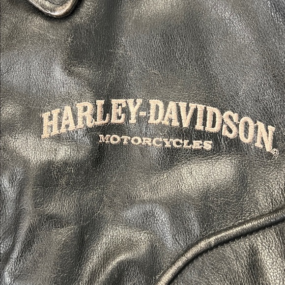Harley-Davidson Black Distressed Leather Jacket - Picture 2 of 15